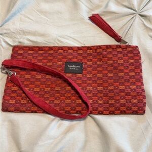 Madison Red and Orange Checkered Wristlet